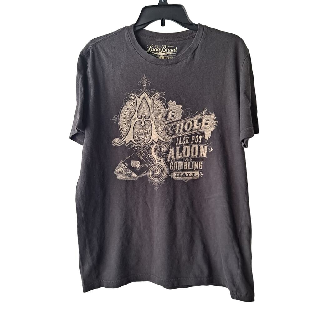 Lucky Brand 100% Cotton Green Short Sleeve "Sin City" Graphic Tee - Sze Men's L